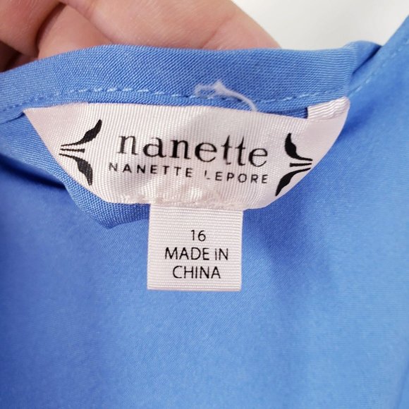 NANETTE LEPORE Women Blue Cami Slip Sleepwear Dress 16 XL Scoop Adjustable‎ - Picture 4 of 10